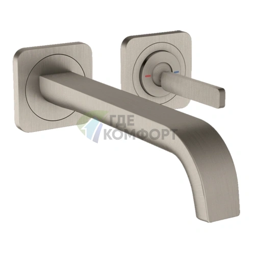 Смеситель для раковины AX Citterio E настенный, нержавеющая сталь (36106800) - фото 1