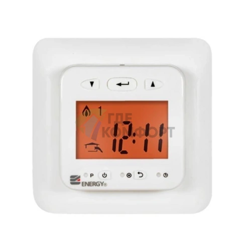Терморегулятор Energy TK03 с датчиком пола-LCD дисплеем-программируемый-для скрытого монтажа - фото 1