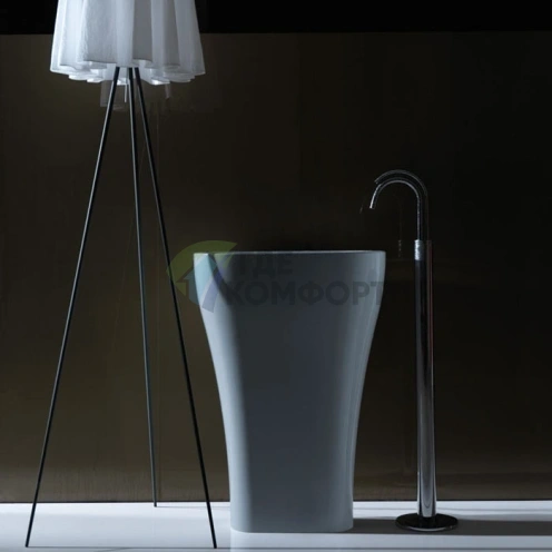 Отдельностоящая раковина KERASAN Aquatech 60 см с креплением и сифоном, белая (374201) - фото 4