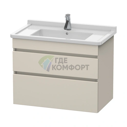 Подвесная тумбочка Duravit DuraStyle 800x470 мм, 2 выдвижных ящика, для умывальника Starck 3, цвет серо-коричневый матовый (DS648809191) - фото 1