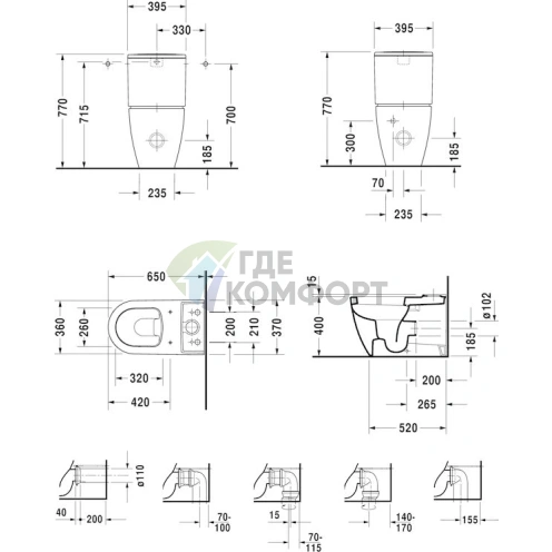 Унитаз-компакт Duravit ME by Starck с микролифтом (2170090000) - фото 5