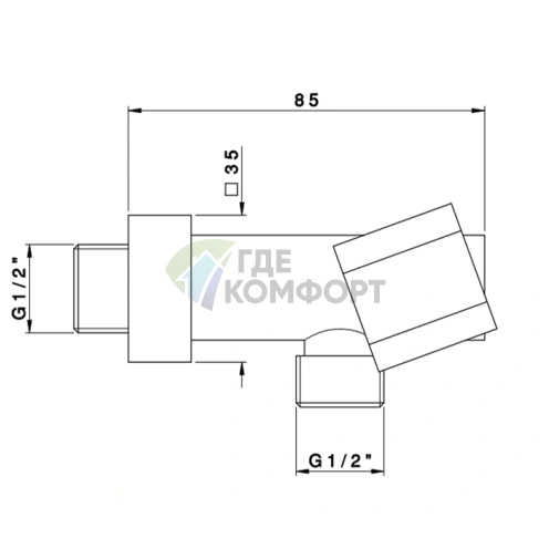Держатель для лейки душа Nicolazzi Doccia с подключением, хром (5690CR) - фото 2
