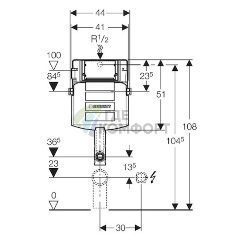 Смывной бачок скрытого монтажа Geberit Sigma UP320 — элегантное решение для унитазов фото 2