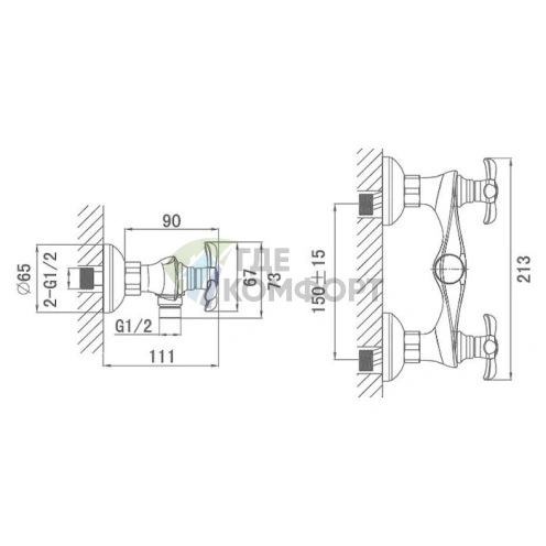 Смеситель для душа D K Documenta Hessen - фото 2