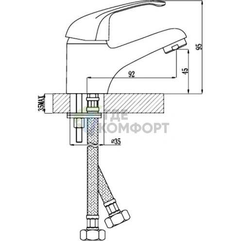 Смеситель для раковины Rossinka A A35-11 - фото 2
