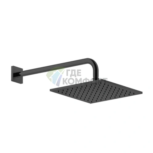 Шарнирная душевая головка GESSI Rilievo 250x250 мм, цвет Nero XL (59158#299) - фото 1