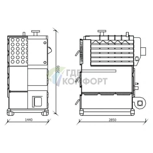 Твердотопливный напольный одноконтурный котел Kentatsu Furst Vulkan Max SR-700 - фото 2