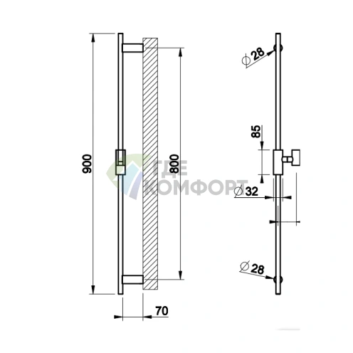 Стильная душевая штанга Gessi Ingranaggio Black XL (63585#299) - фото 2