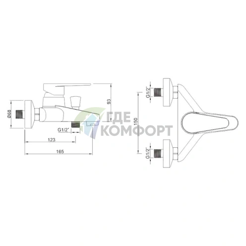 Смеситель для ванны с душем Zorg Inox Viki-W - фото 4