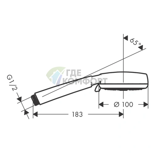 Ручной душ HG Crometta Vario 100 4jet Rain — 4 режима: обычный, шампунь, массаж, цвет белый/хром (26824400) - фото 2