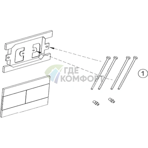 Кнопка смыва унитаза Jacob Delafon E4316-CP в хромированном исполнении - фото 4