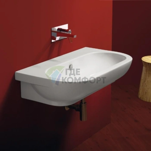 Подвесная раковина SIMAS E-LINE 900x480 мм с отверстием под смеситель, белая - фото 1