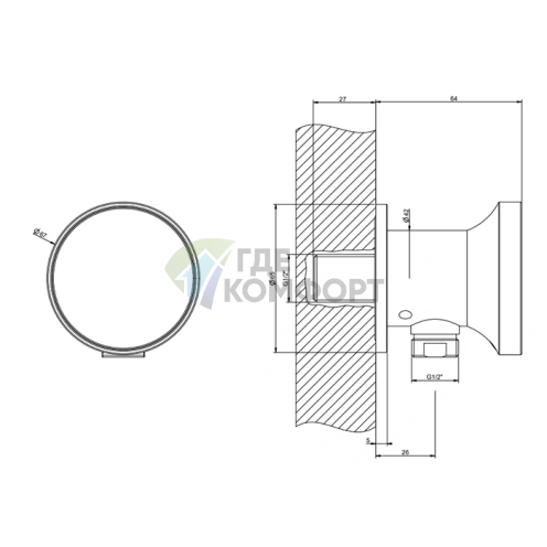 Смеситель для ванны GESSI ORIGINI со шланговым подключением, цвет Finox Brushed Nickel (66169#149) - фото 2