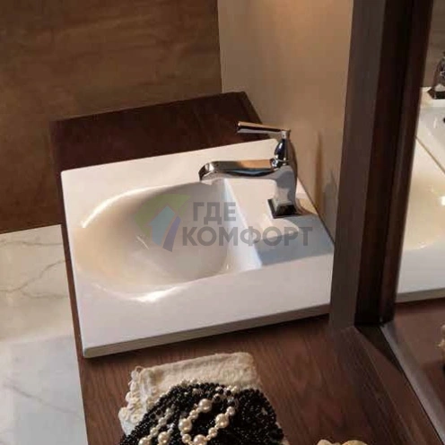 Встраиваемая раковина KERASAN Bentley 55x47x2 см белая с отверстием под смеситель (394201*1) - фото 1