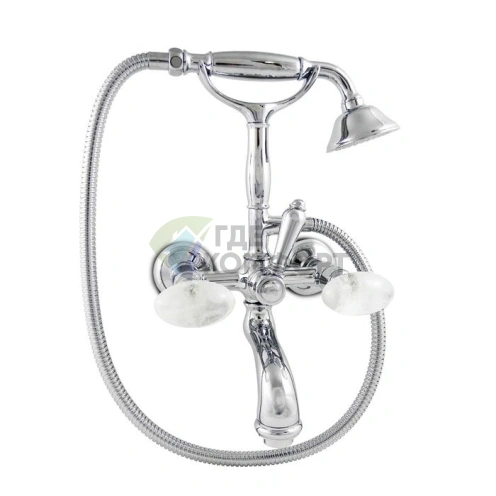 Смеситель для ванны Nicolazzi Cristallo Di Rocca с двумя ручками и переключателем душ/ванна (2101CR09C) - фото 1