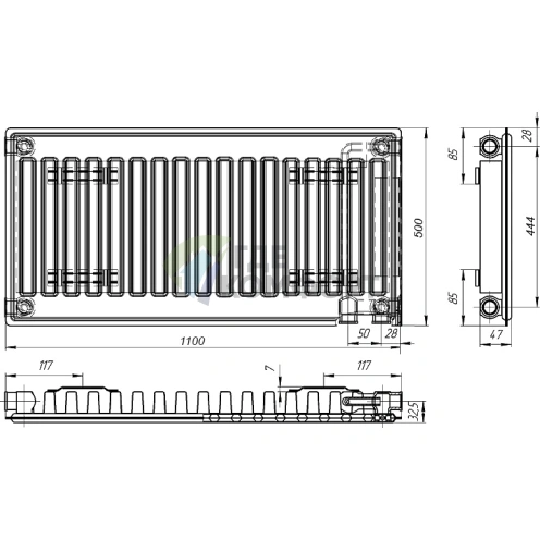 Радиатор стальной панельный Лидея ЛУ 11-511 с нижним подключением - фото 4