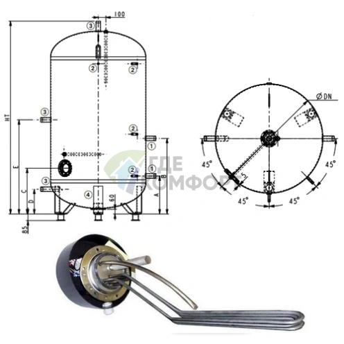 Электрический водонагреватель Atlantic Corhydro 500L - фото 6