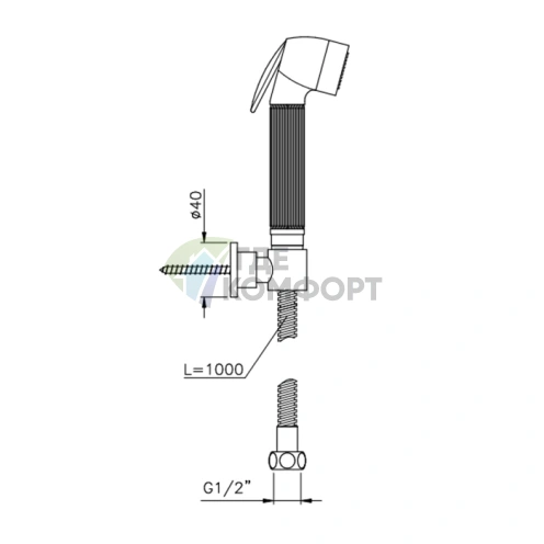Настенный смеситель для душа Nicolazzi Tondo с держателем и круглой лейкой в цвете Polished Nickel (5523TNL) фото 2