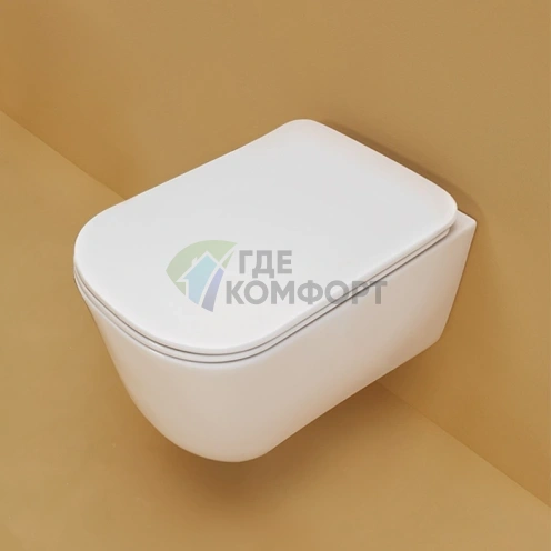 Подвесной унитаз Kerasan Tribeca 55 см безободковый, белый матовый (511430) - фото 1