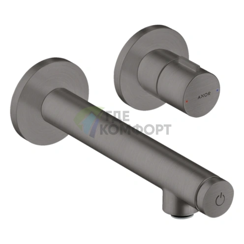 Смеситель для раковины AX Uno Select настенный, цвет шлифованный черный хром (45112340) - фото 1