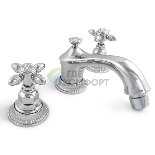 Смеситель для биде Nicolazzi Impero на 3 отверстия с донным клапаном, хром (1215CR36) - фото 1