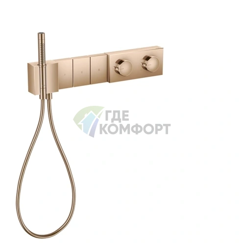 Термостат для душа AX Edge 540/100 на 3 источника с ручным душем в полированном красном золоте (46710300) - фото 1