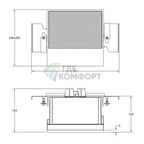 GESSI BINARIO Аудиомодуль 200x200 мм: Подключение к 61112 или проводное, установка Shift-Fix, цвет Mirror Steel (61114#238) - фото 2