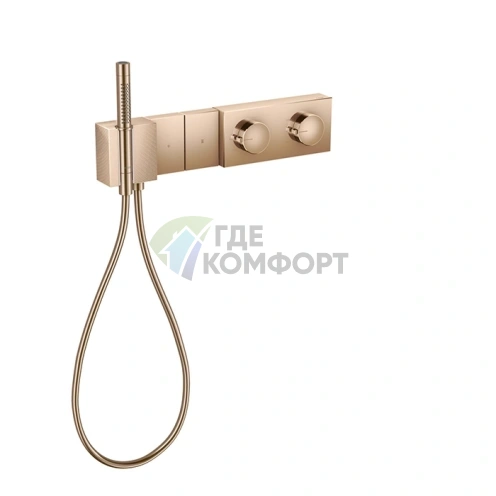 Термостат для душа AX Edge 470/100 с алмазной огранкой и ручным душем в полированном красном золоте (46701300) - фото 1
