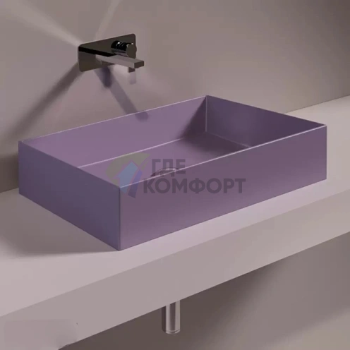 Раковина SIMAS AGILE 60x40 см для установки на столешницу, без перелива и отверстия под смеситель, цвет PRUGNA MATT - фото 1