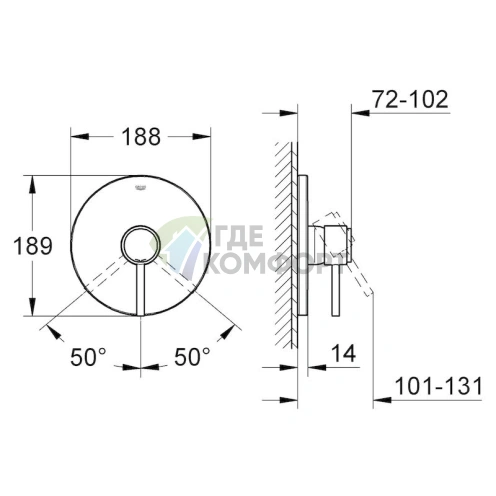 Смеситель Grohe Atrio 19463001: стильный напольный смеситель для душа - фото 2