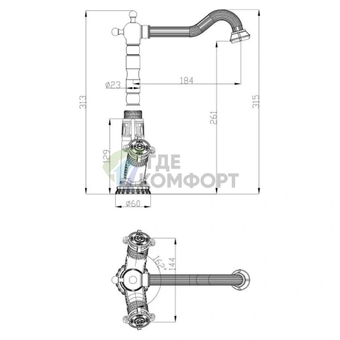 Смеситель Zorg Antic A 3006K-BR: надежный и эргономичный для вашей кухни - фото 2