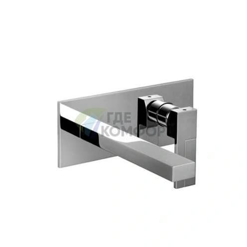 Смеситель для раковины Fantini AR/38: встраиваемый, на 2 отверстия, без донного клапана, хром (38 02 E213SB) - фото 1