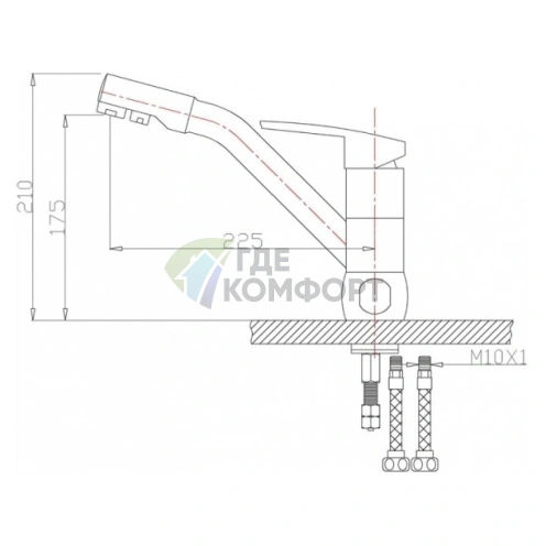 Смеситель для кухни Zorg ZR 400 KF-12 аллюметаллик - фото 2
