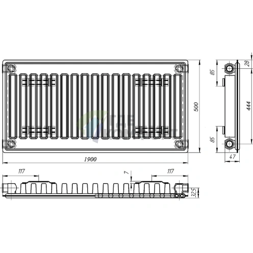 Радиатор стальной панельный Лидея ЛК 11-519 с боковым подключением - фото 4