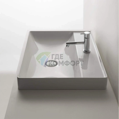 Раковина полувстраиваемая GLOBO T-Edge 61x46 см, белая (B6R62.BI*1) - фото 1