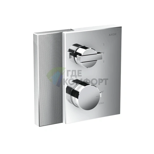 Термостат для душа AX Edge встраиваемый с алмазной огранкой и переключателем на 2 источника (46761000) - фото 1