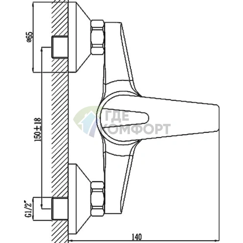 Смеситель для душа Rossinka D D40-41 с высоким изливом из латуни - фото 2