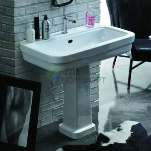 Раковина SIMAS Evolution 90x50 см белая с пьедесталом - фото 1