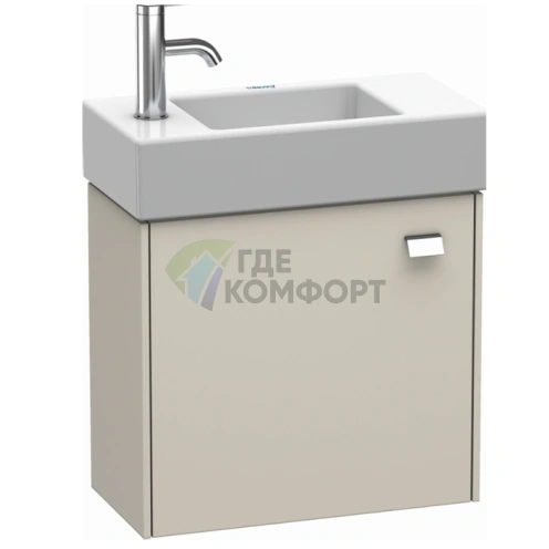 Тумба подвесная Duravit Brioso 484×239×442 мм, серая матовая, с дверцей на левых петлях (BR4051L1091) - фото 1