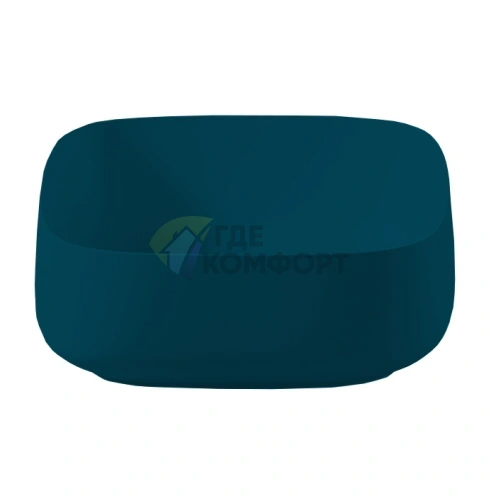 Раковина настольная Artceram COGNAC Quadro 46x41 см без отверстия цвет petrolio (COL007 42 00) - фото 1