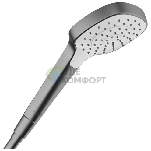 Ручной душ HG Croma Select E с насадкой Rain, EcoSmart 9 л/мин, шлифованный черный хром (26815340) - фото 1