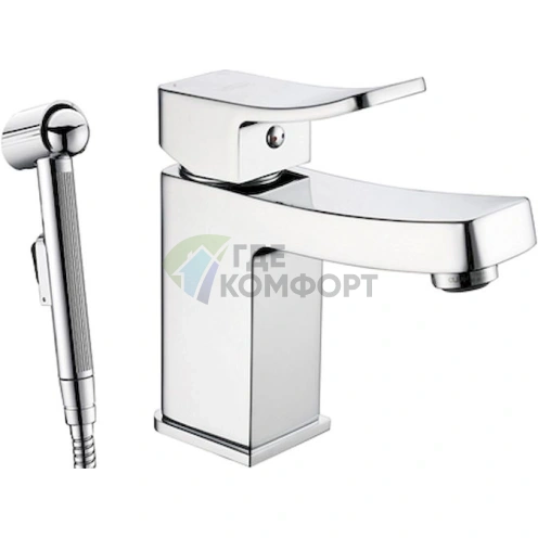 Смеситель для раковины Wasserkraft Aller 1068 с гигиеническим душем и гибким шлангом - фото 1