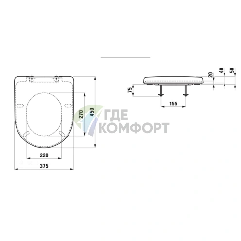 Универсальное сиденье для унитаза LAUFEN Pro белого цвета (8.9395.8.000.000.1) - фото 2