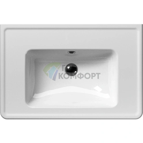 Раковина GSI Classic 75x50 см с переливом, белая, с отверстием под смеситель - фото 1