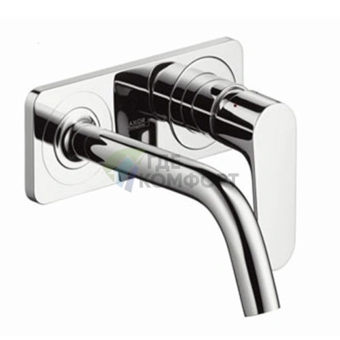 Встраиваемый смеситель для раковины AX Citterio M с панелью и донным клапаном, хром (34112000) - фото 1