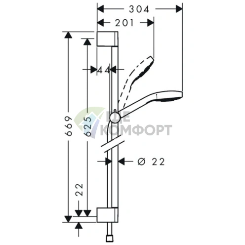 Душевой набор HG Croma Select E Multi с ручным душем 3 в 1 и штангой 650 мм, цвет белый/хром (26580400) - фото 2
