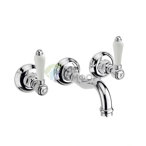 Настенный смеситель для раковины Nicolazzi Petit Mont Blanc с двумя ручками, хром (1477CR78) - фото 1