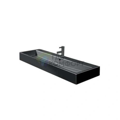 Раковина Duravit Vero шлиф с перел с 3 отв под смеситель включая крепление 1200x470мм Цвет Черный - фото 1