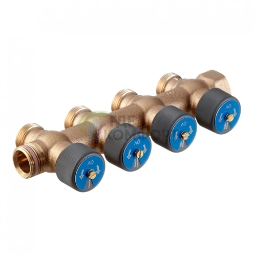 Коллектор Oventrop (4200554) 3/4 ВР(г) х 4 выхода 3/4 НР(ш) ЕК х 3/4 НР(ш) регулируeмый - фото 2