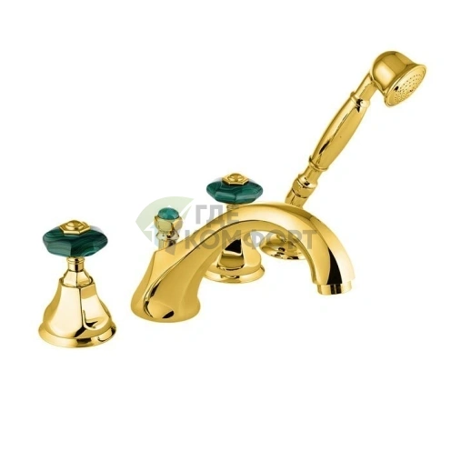 Смеситель для ванны Nicolazzi Teide Chic с ручным душем, 4 отверстия, золото (1904GO15C) фото 1